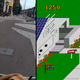 A screenshot of the winding cycle path in Edinburgh next to a similar screenshot in Paperboy.